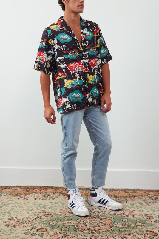 Te Ika A Māui Camp Collar Printed Lyocell-Twill Shirt