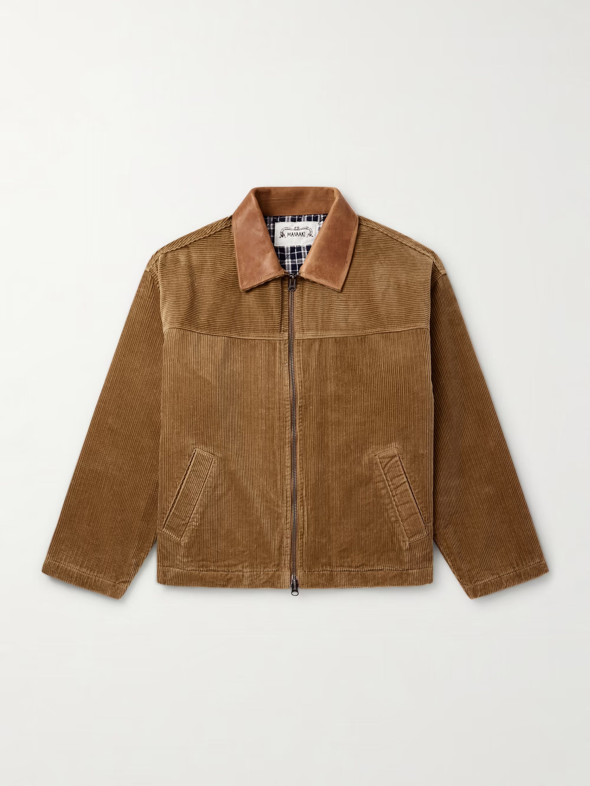 Wiri Leather-Trimmed Cotton-Corduroy Jacket – MANAAKI