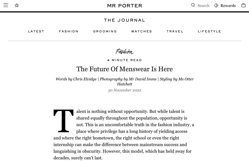 THE JOURNAL MR PORTER - THE FUTURE OF MENSWEAR IS HERE