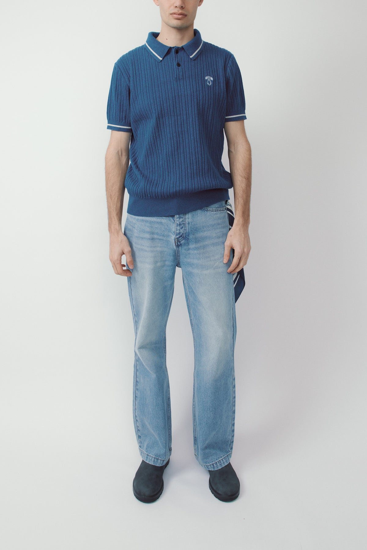 Kaea Embroidered Cotton, Hemp and Silk-Blend Knitted Polo Shirt