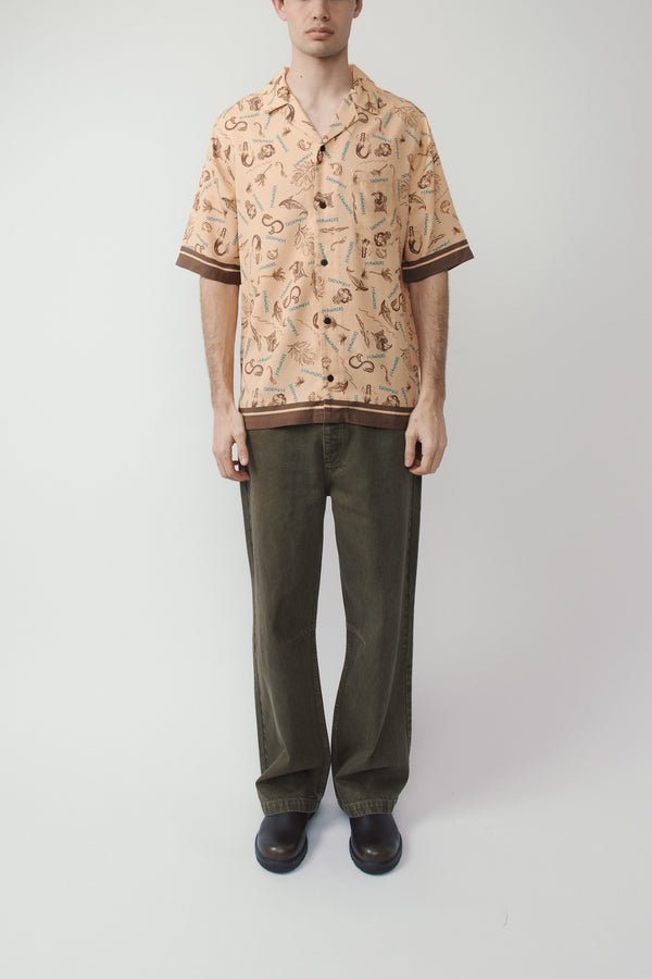 Hawaiki Camp-Collar Printed Lyocell-Twill Shirt
