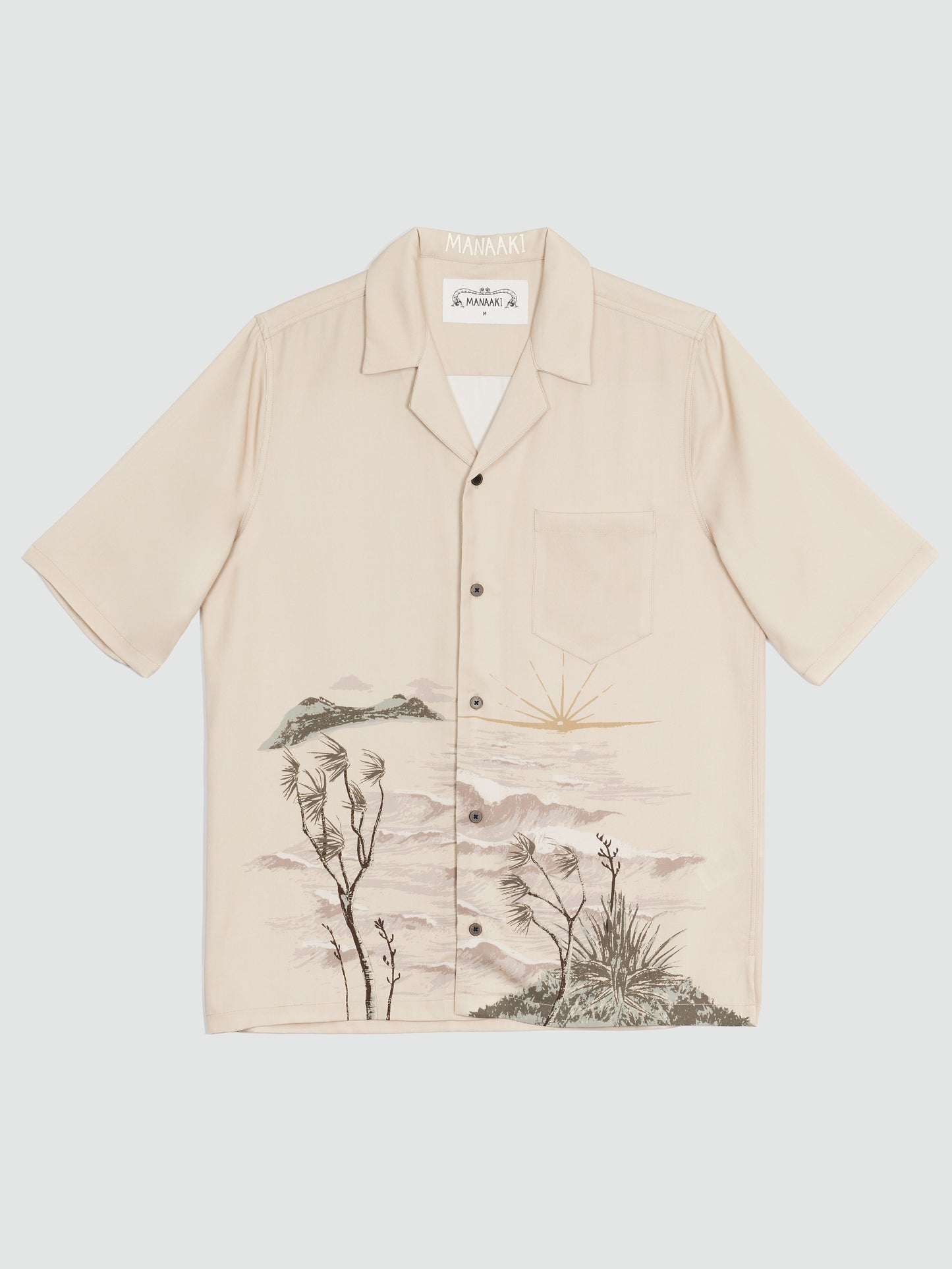 Stormy Waters Camp-Collar Printed Lyocell-Twill Shirt