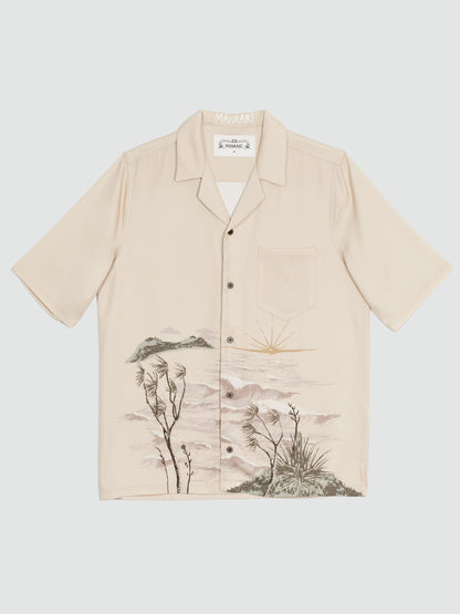 Stormy Waters Camp-Collar Printed Lyocell-Twill Shirt