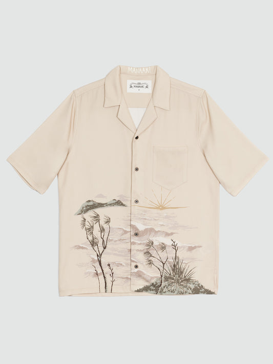 Stormy Waters Camp-Collar Printed Lyocell-Twill Shirt