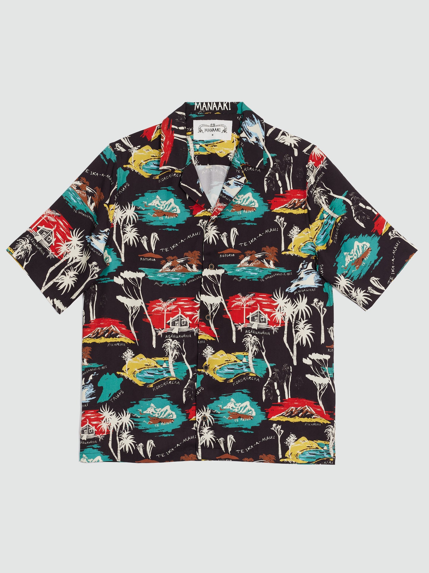 Te Ika A Māui Camp Collar Printed Lyocell-Twill Shirt
