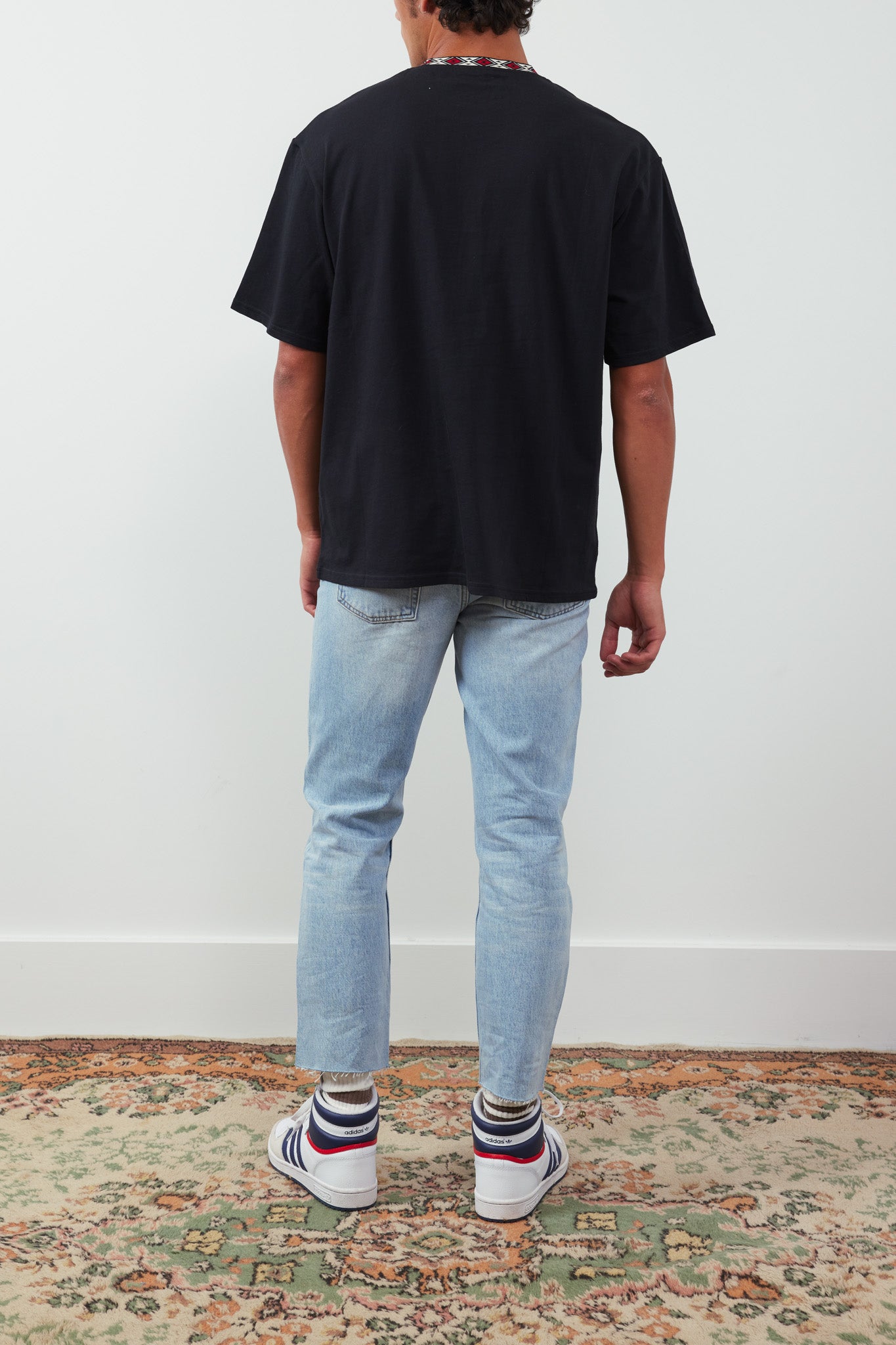 Tu Meke Oversized Neck Band Cotton-Jersey T-Shirt