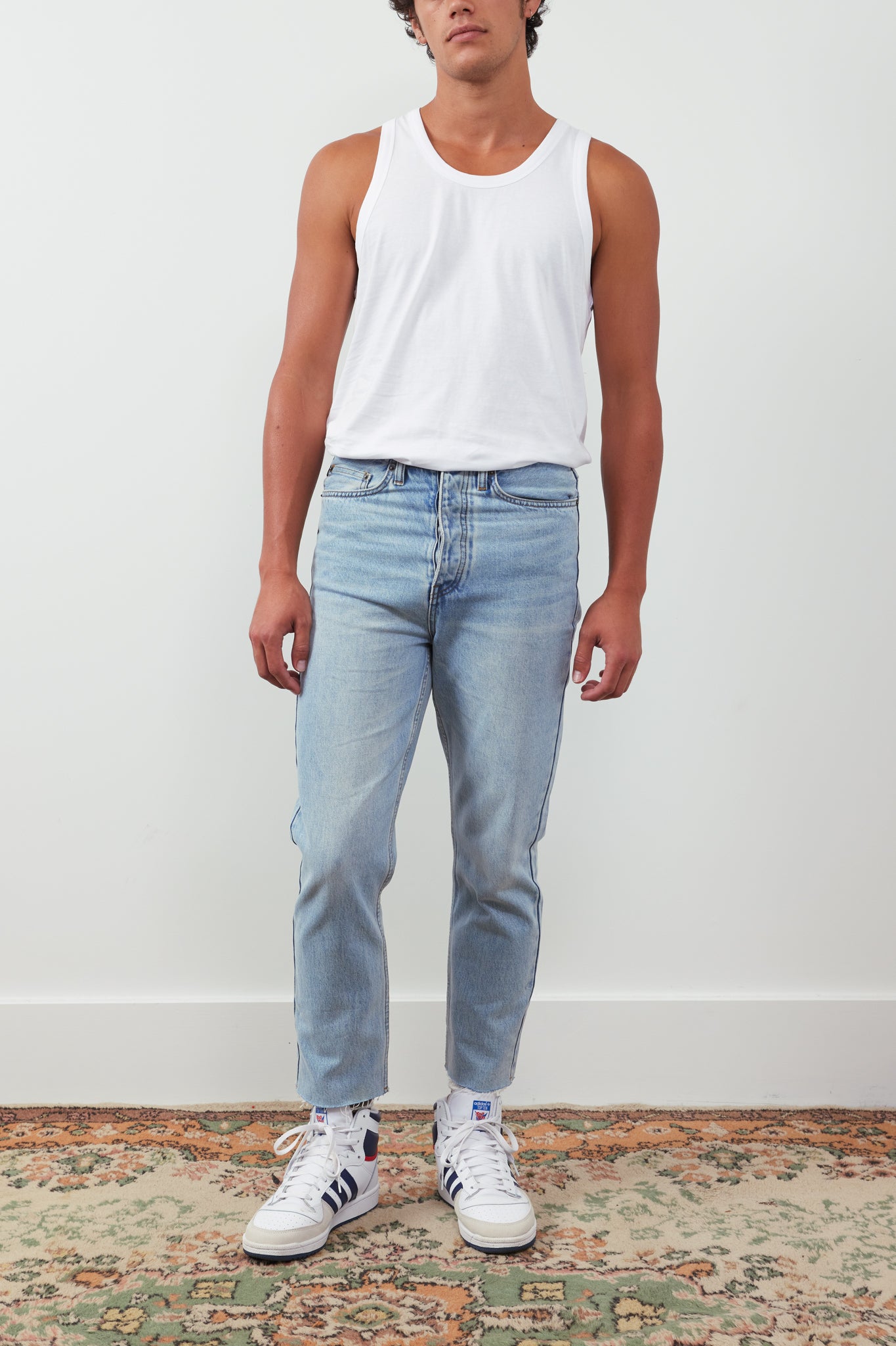 Tapahi Cropped Slim-Fit Straight-Leg Jeans
