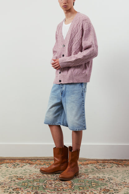 Keanu Cable-Knit Merino Wool-Blend Cardigan