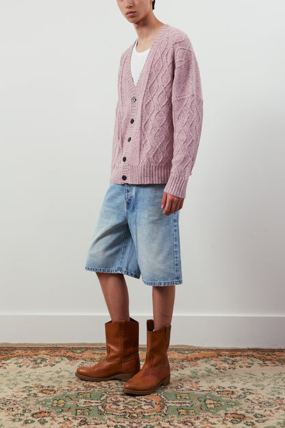 Keanu Cable-Knit Merino Wool-Blend Cardigan