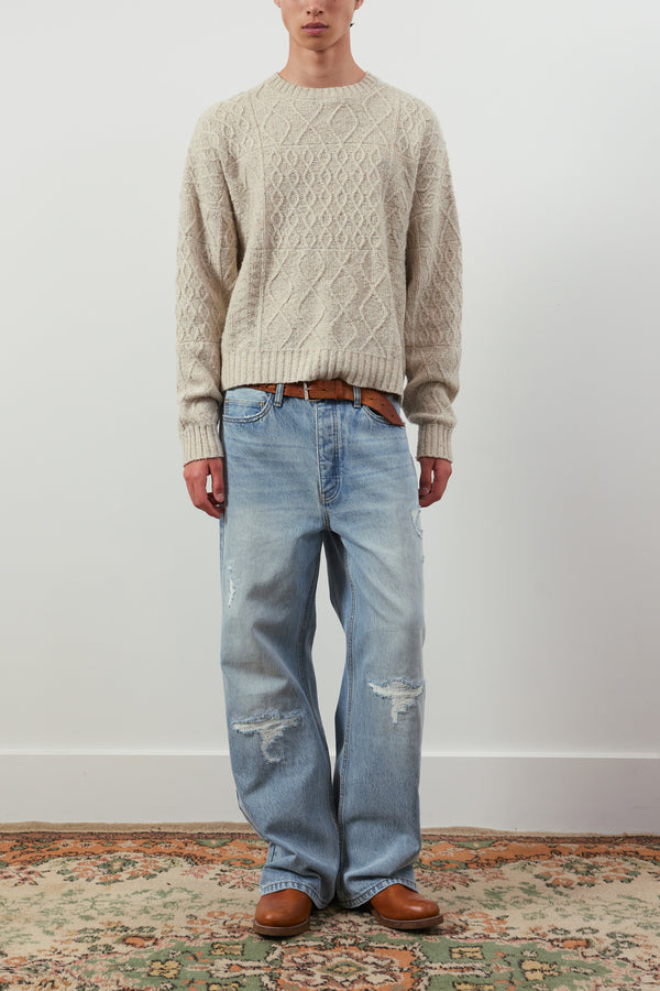 Keanu Cable-Knit Merino Wool-Blend Sweater