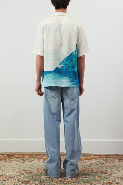 Paradise Camp-Collar Printed Lyocell Shirt