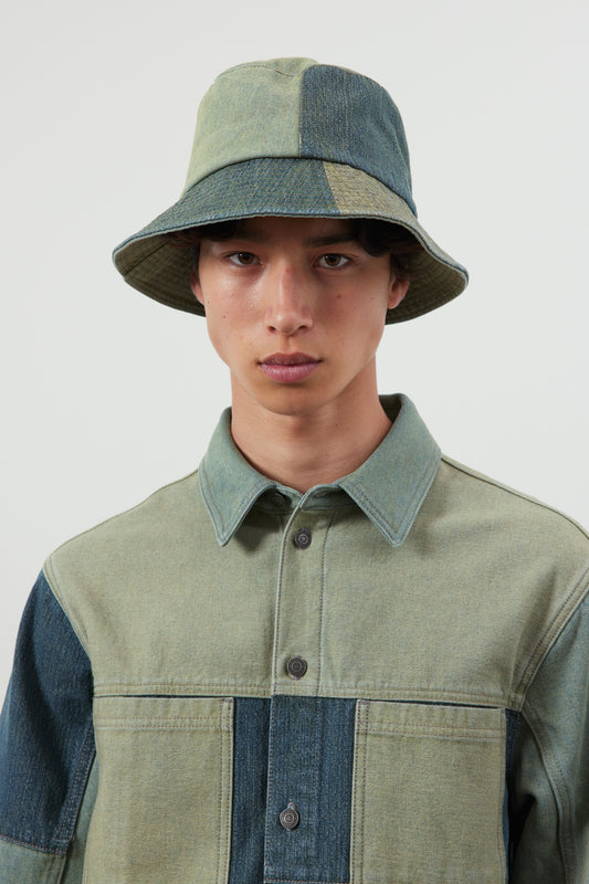 Patchwork Denim Bucket Hat