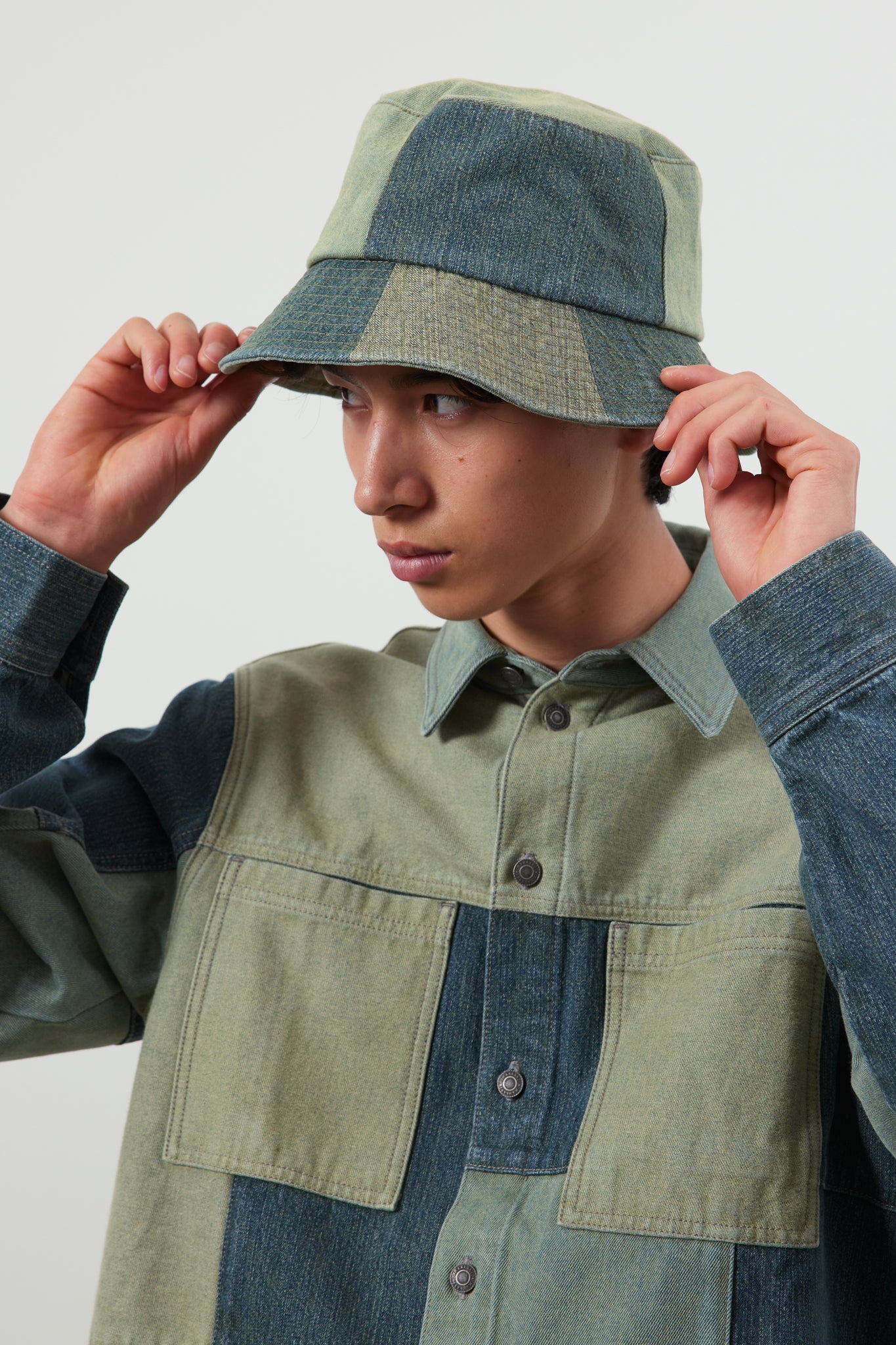 Patchwork Denim Bucket Hat