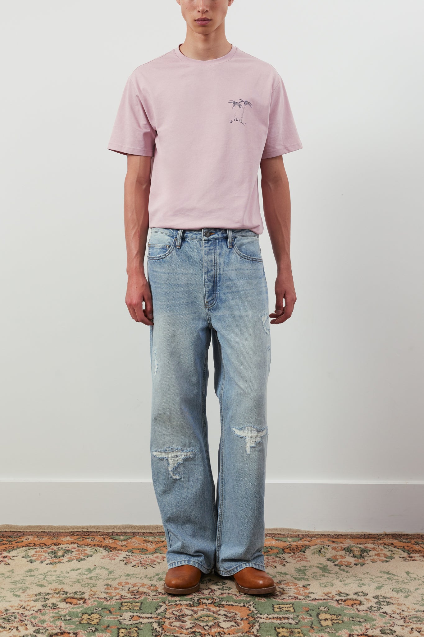 Rangi Straight-Leg Repaired Jeans