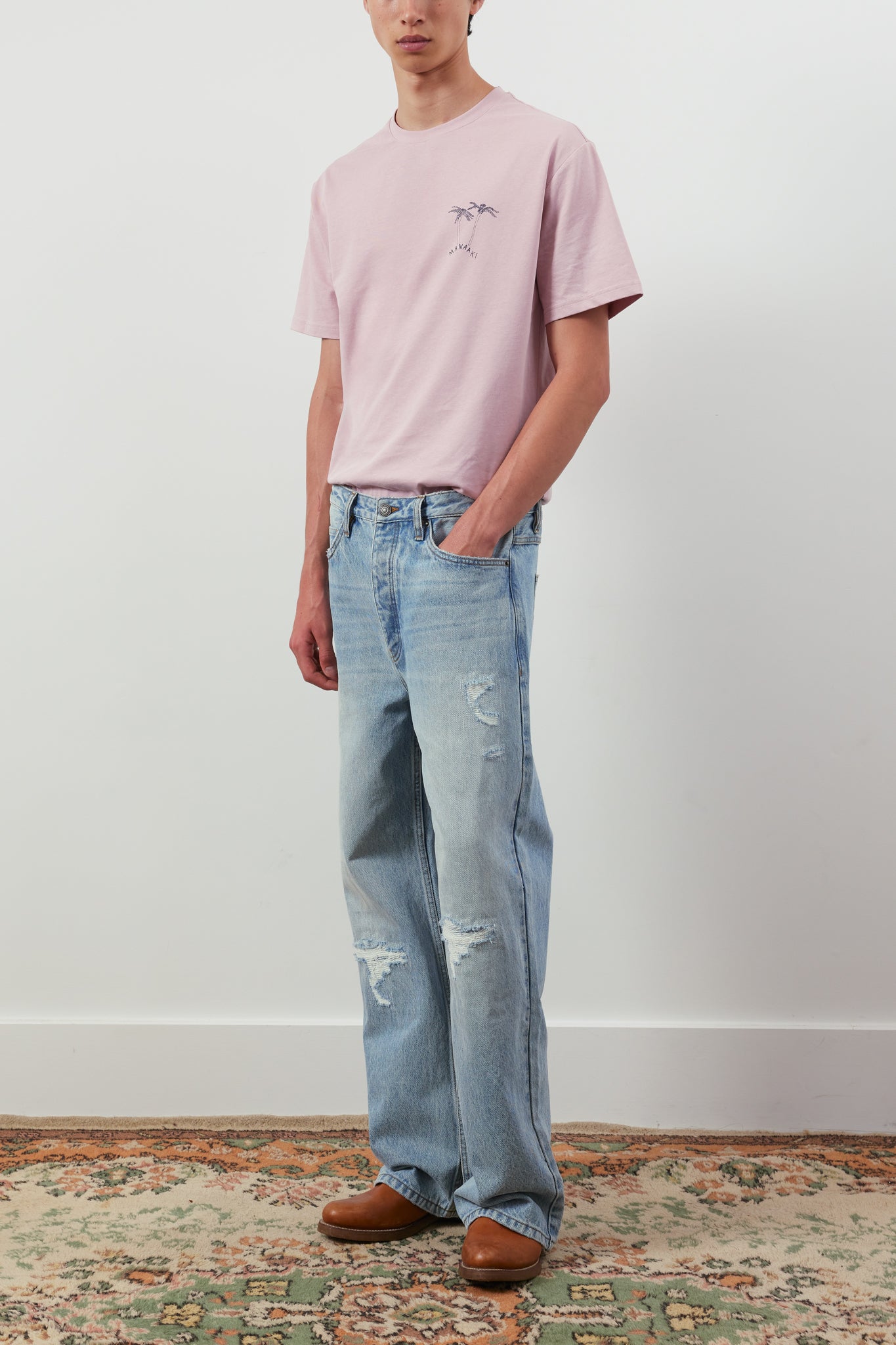 Rangi Straight-Leg Repaired Jeans