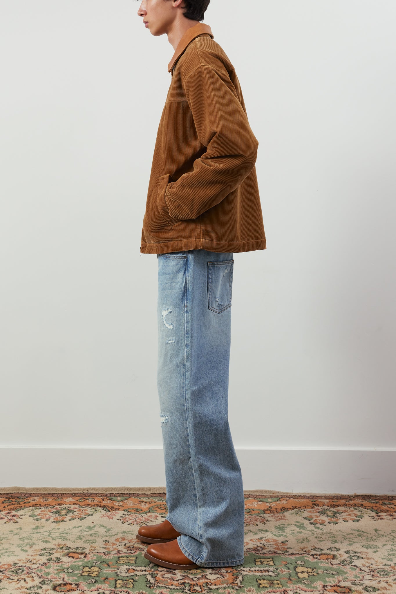 Wiri Leather-Trimmed Cotton-Corduroy Jacket – MANAAKI