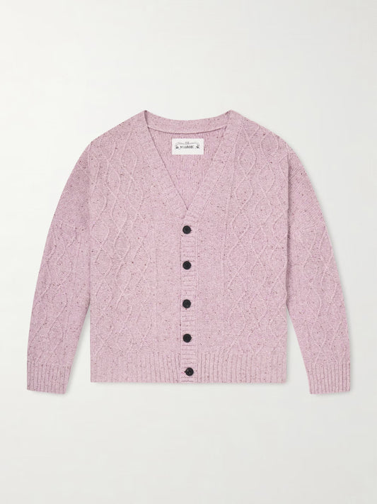 Keanu Cable-Knit Merino Wool-Blend Cardigan