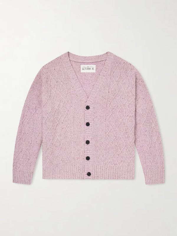 Keanu Cable-Knit Merino Wool-Blend Cardigan