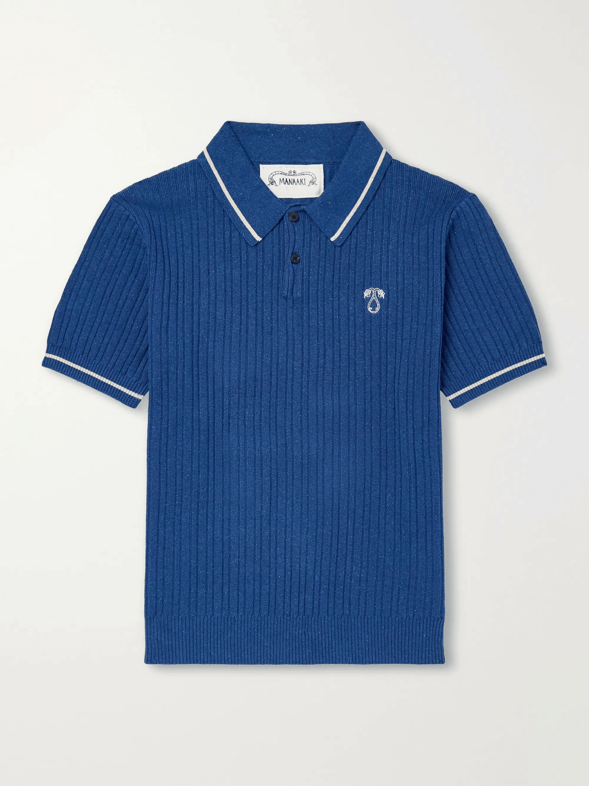 Kaea Embroidered Cotton, Hemp and Silk-Blend Knitted Polo Shirt