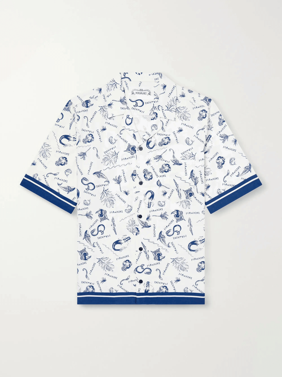 Hawaiki Camp-Collar Printed Lyocell-Twill Shirt