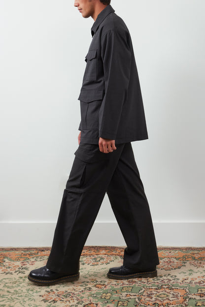 Raranga Straight-Leg Cotton-Twill Cargo Trousers