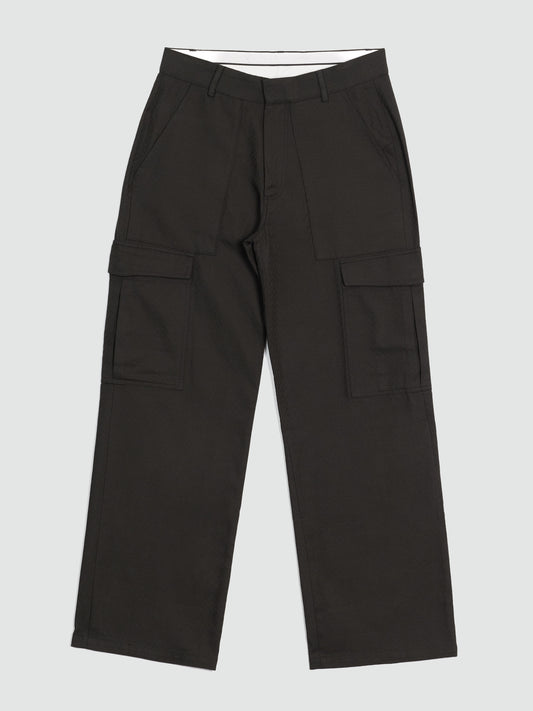 Raranga Straight-Leg Cotton-Twill Cargo Trousers