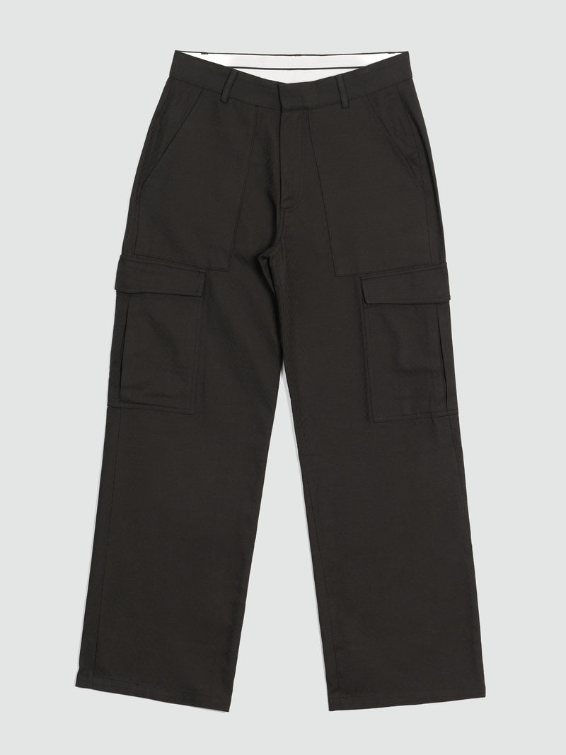 Raranga Straight-Leg Cotton-Twill Cargo Trousers