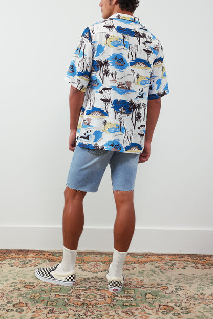 Te Ika A Māui Camp Collar Printed Lyocell-Twill Shirt